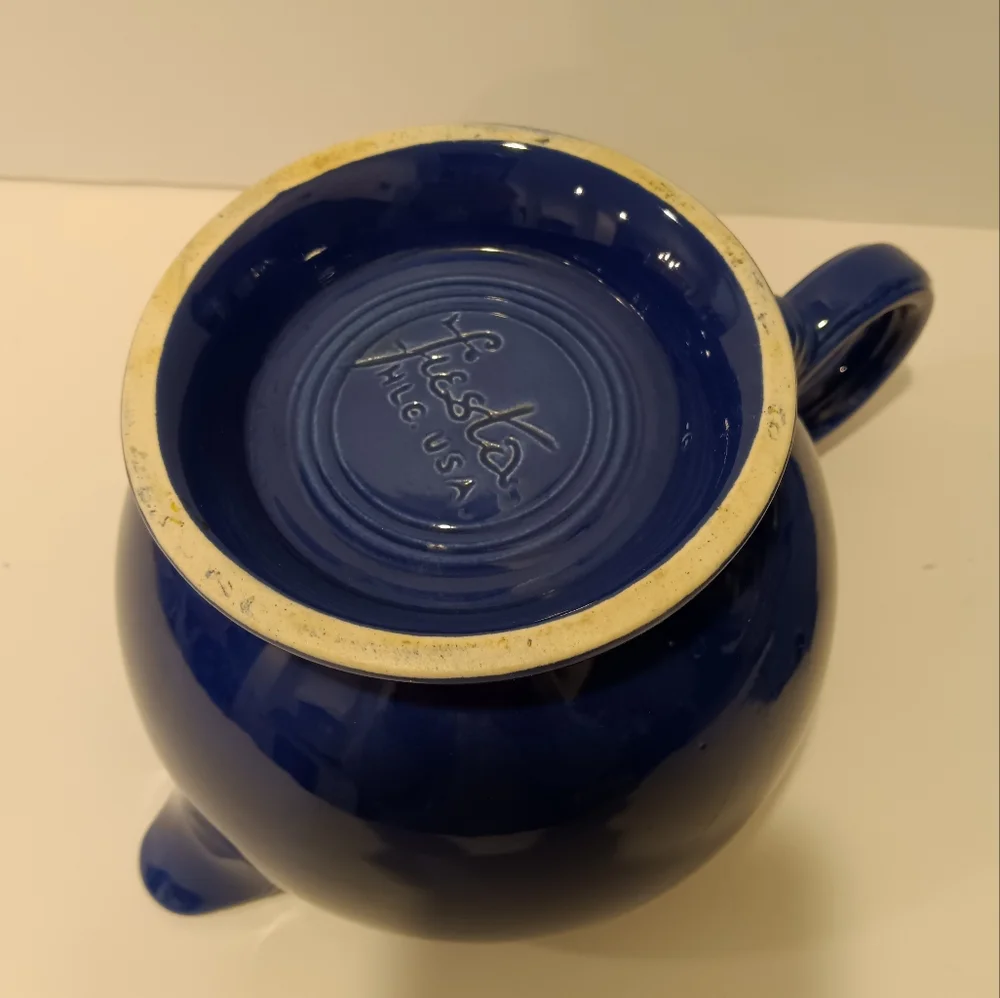 Fiestaware Vintage Homer Laughlin Round Pitcher/Tea Pot Cobalt Blue